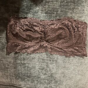 Lace Bandeau Bra in Black